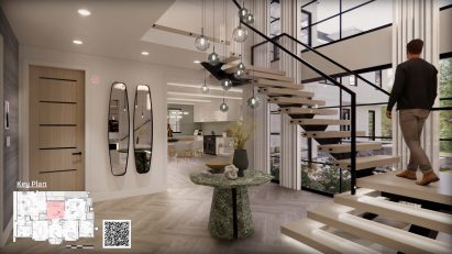 Interior rendering of building