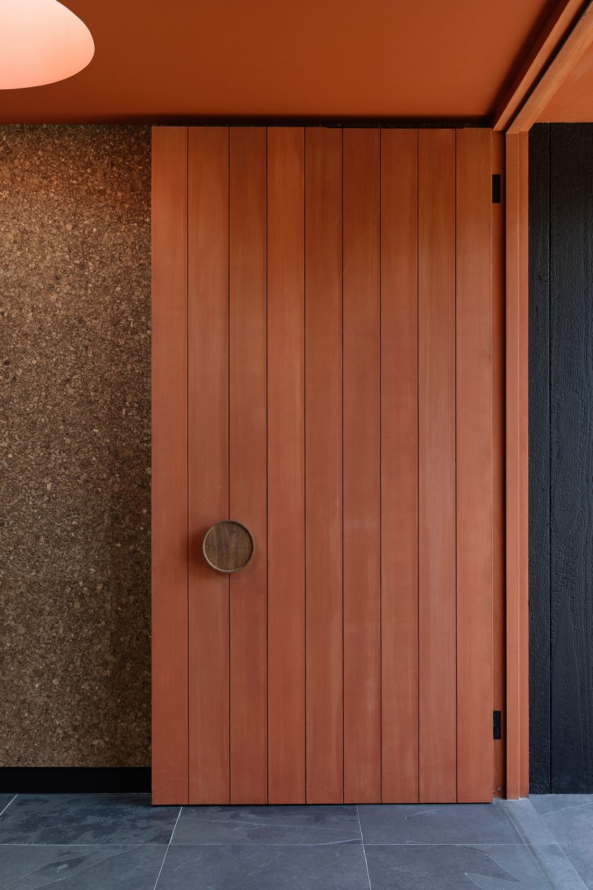 Ochre-toned wood door