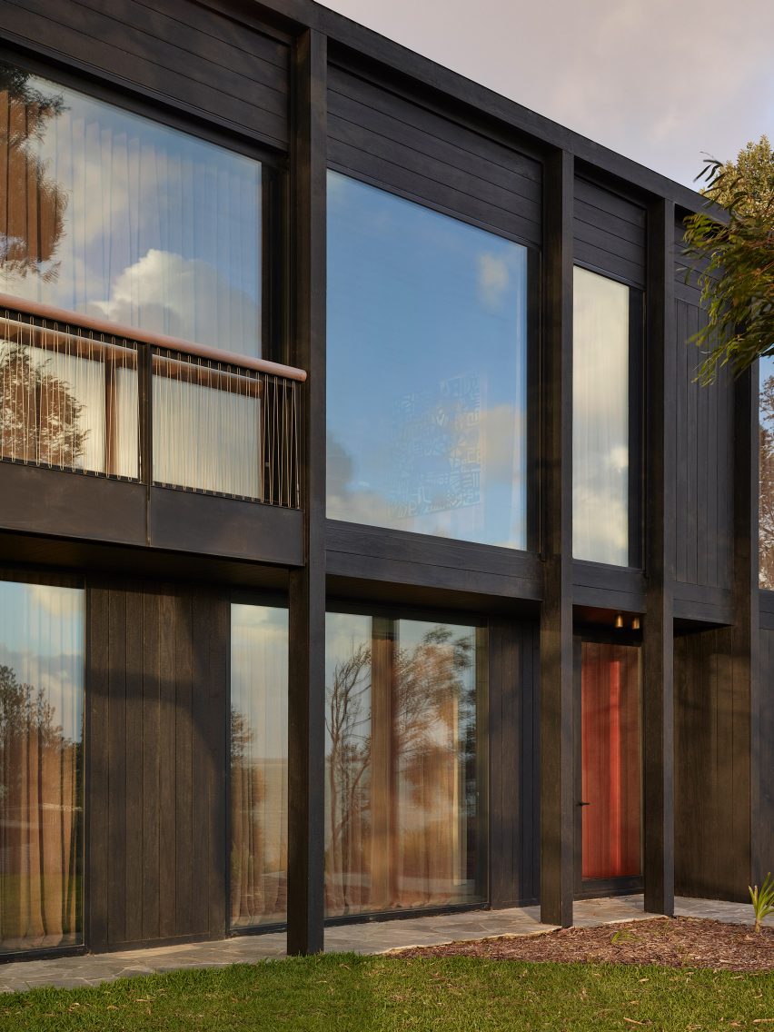 Charred timber exterior of the two-storey Somers House by Kennedy Nolan
