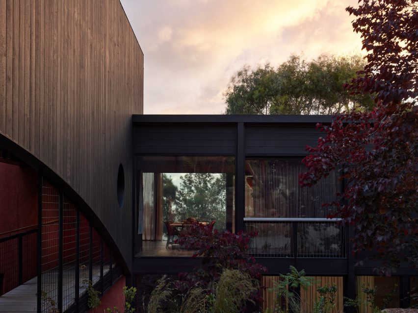 Charred timber exterior of Somers House by Kennedy Nolan