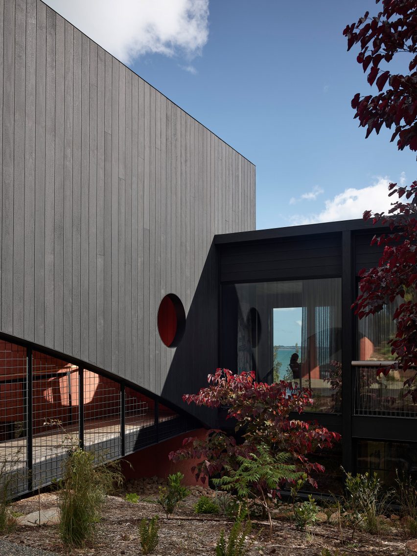 Charred timber exterior of Somers House by Kennedy Nolan