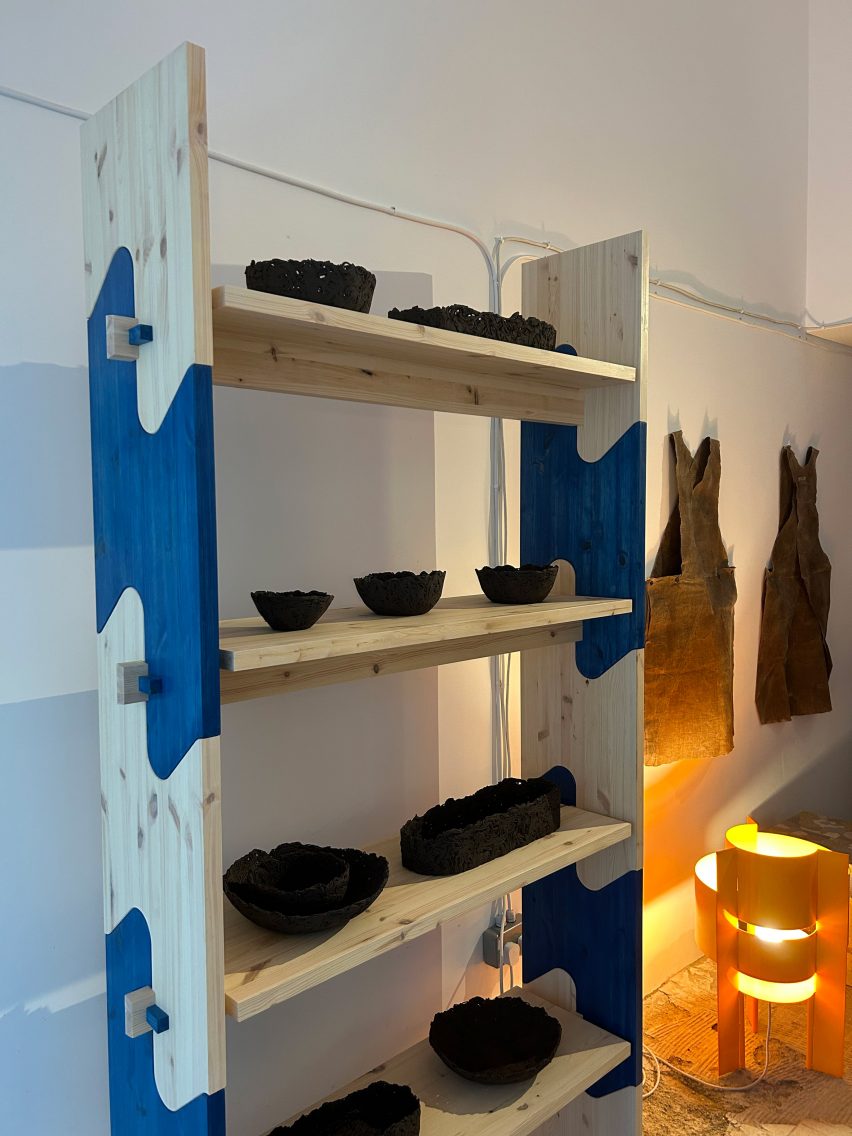 Linen aprons by Nathalie Bagnoud at LDF 2023