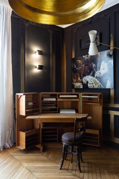 Interior of study in apartment
