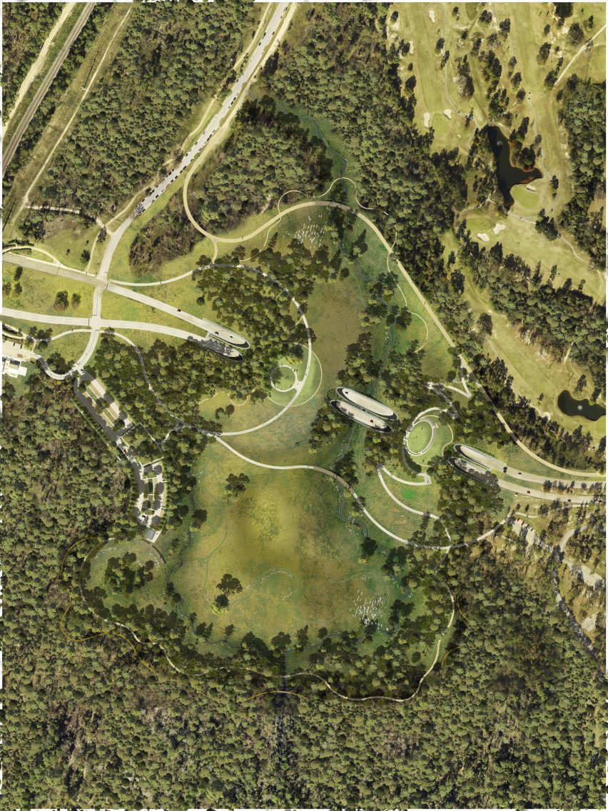 Land Bridge and Prairie by Nelson Byrd Woltz drawing