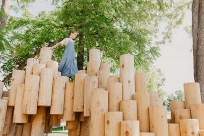 A structure made of logs