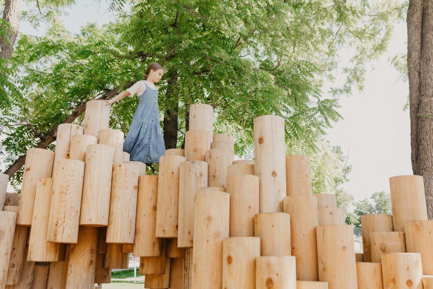 A structure made of logs