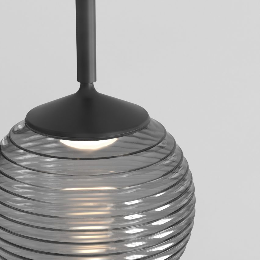 Detail of glass lampshade