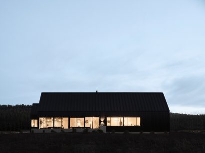 Dark-coloured gabled house
