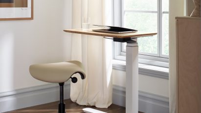 Photograph of desk in home office