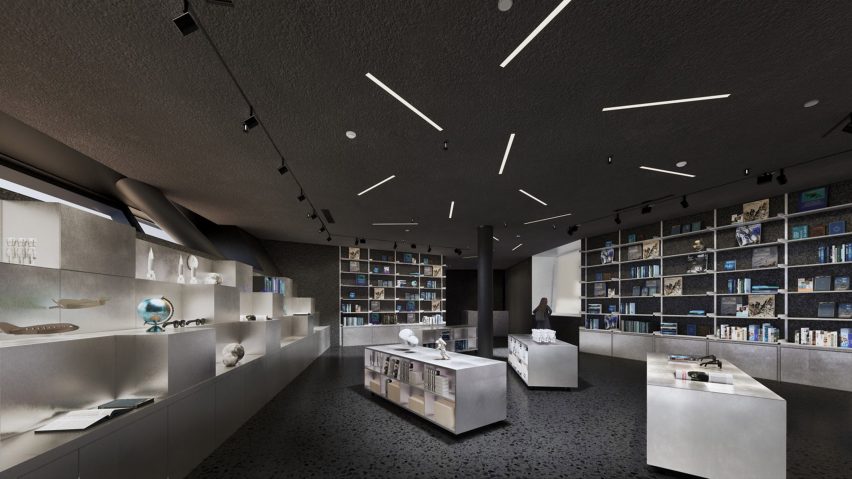 Interior of the Space Crystals museum by Open Architecture
