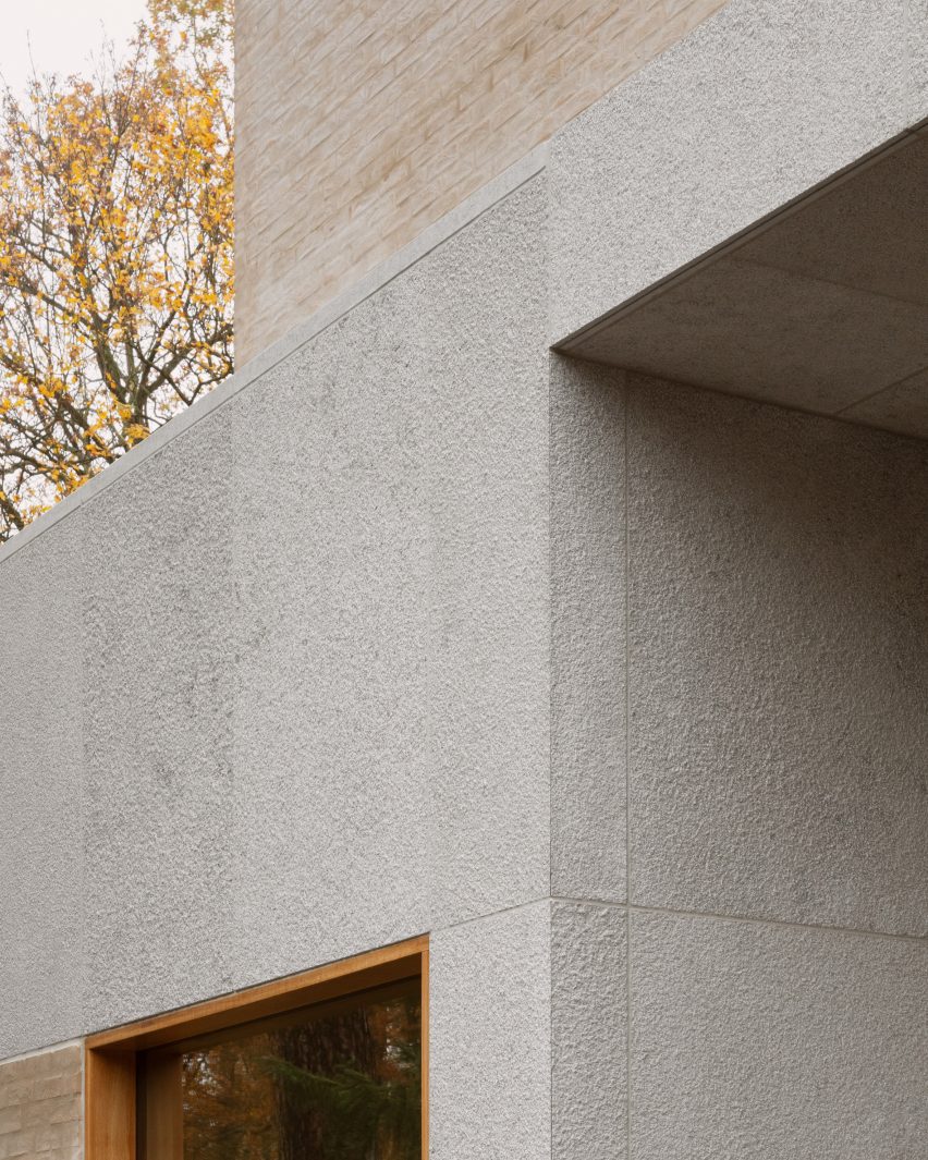 Limestone home exterior