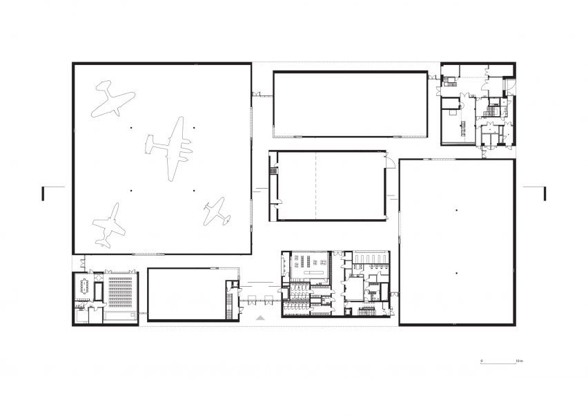 Ground floor plan of Polish Army Museum's South Building by WXCA