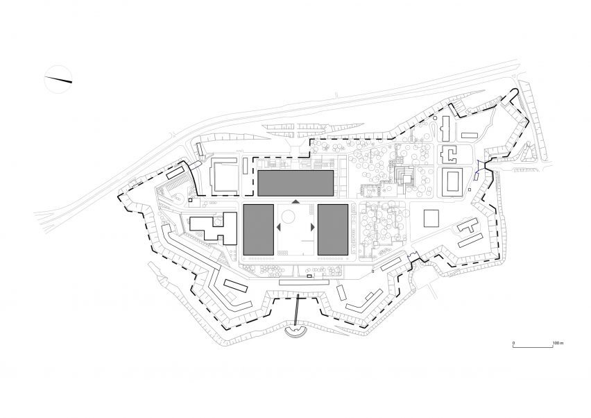 Site plan of Polish Army Museum's South Building by WXCA
