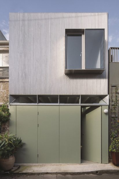 Exterior photo of Steel House Stone House garage