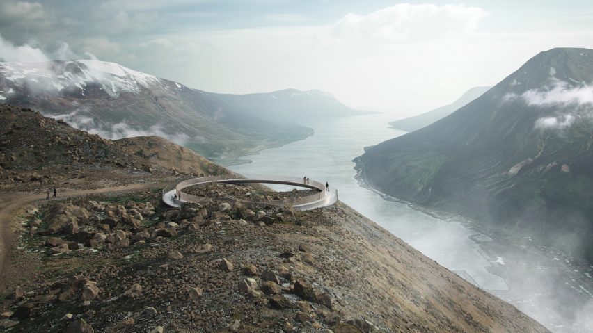 Ring of Bjólfur viewpoint in Iceland by Esja Architecture
