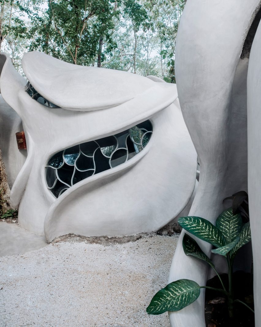 A curving building made of concrete