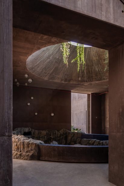 Interior of a concrete aquarium