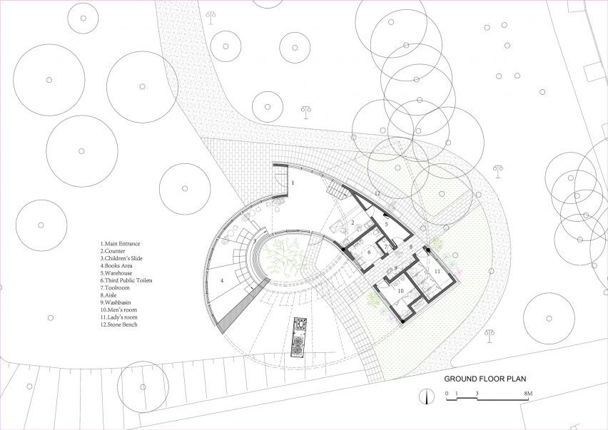 Ground floor plan of Serpentine Bookhouse by Atelier Xi