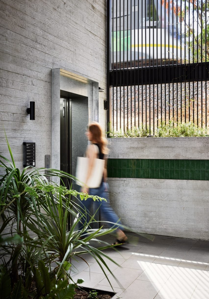 Concrete elevator at Ferrars and York apartments by Hip V Hype and Six Degrees Architects