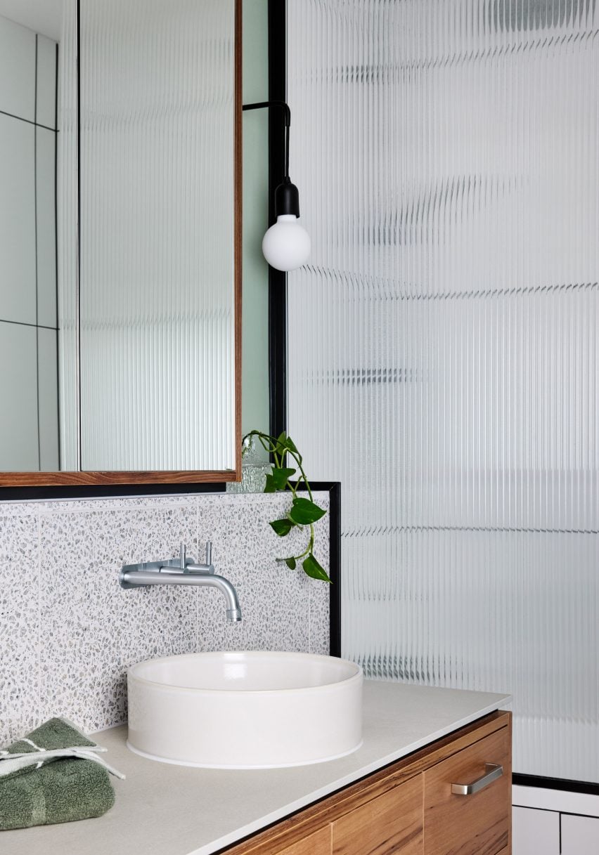 White marble bathroom at Ferrars and York apartment