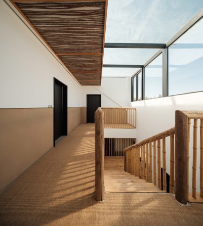 Staircase with glass top