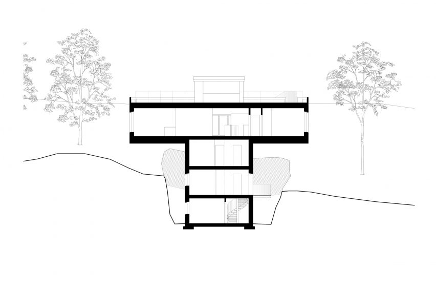 Section of T House by Spridd