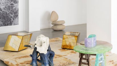 Furniture and art pieces at the Growth and Form exhibition at Gallery Fumi