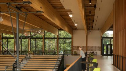 Timber athletic centre by Hacker Architects