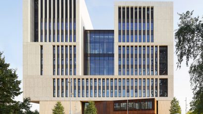 UCL East Marshgate concrete academic building by Stanton Williams