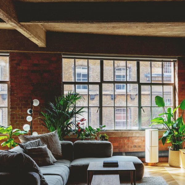 Low-slung sofa in St Johns flat