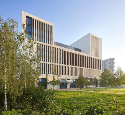 UCL East Marshgate concrete academic building by Stanton Williams