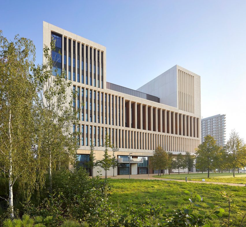 UCL East Marshgate concrete academic building by Stanton Williams