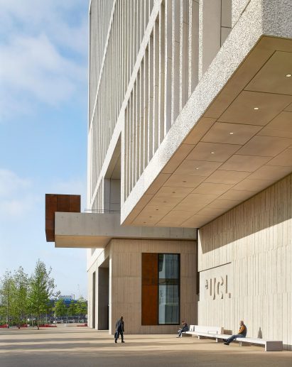 Entrance to the UCL East Marshgate building by Stanton Williams