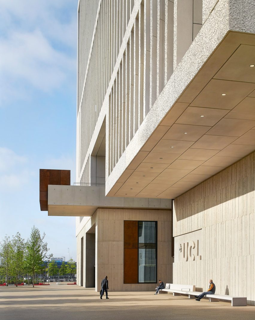 Entrance to the UCL East Marshgate building by Stanton Williams