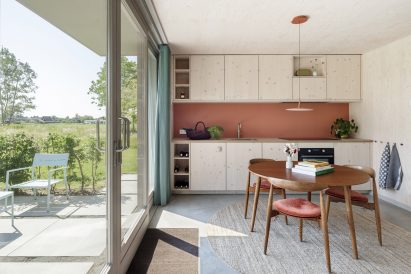 Interior photo of a living area in a garden studio