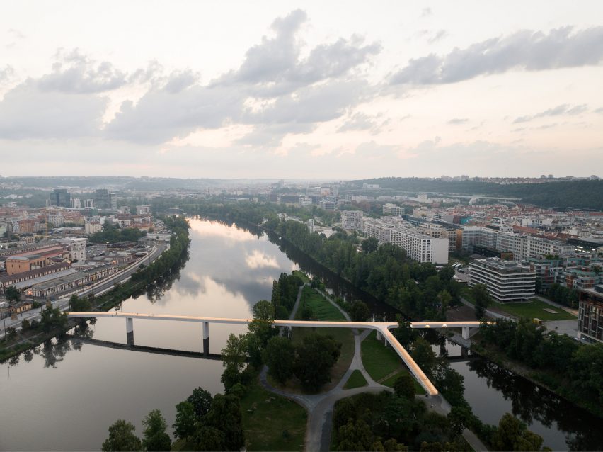 Štvanice Footbridge in Prague by Petre Tej, Marek Blank and Jan Mourek