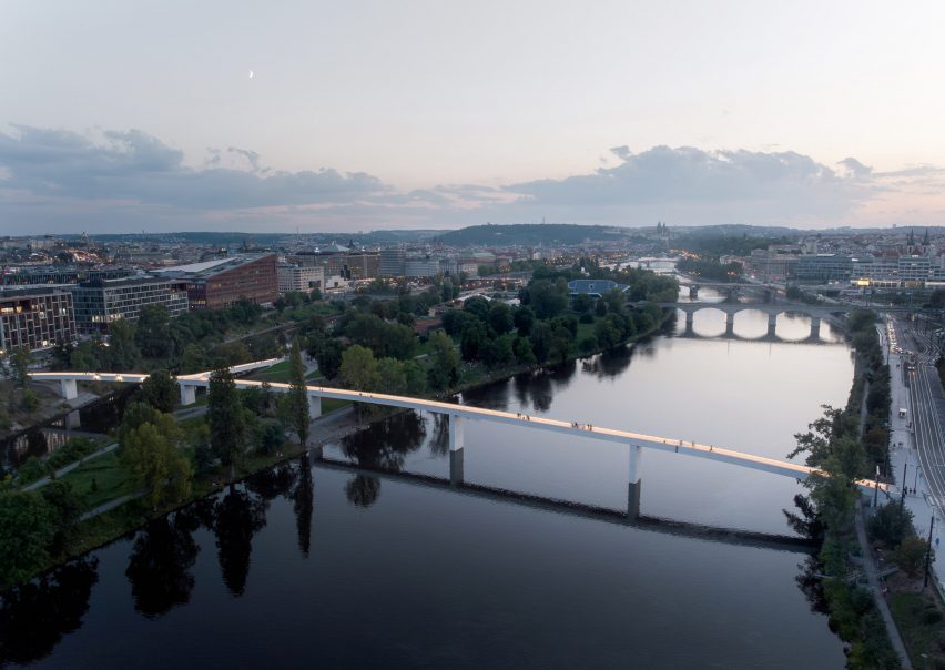 Štvanice Footbridge in Prague by Petre Tej, Marek Blank and Jan Mourek