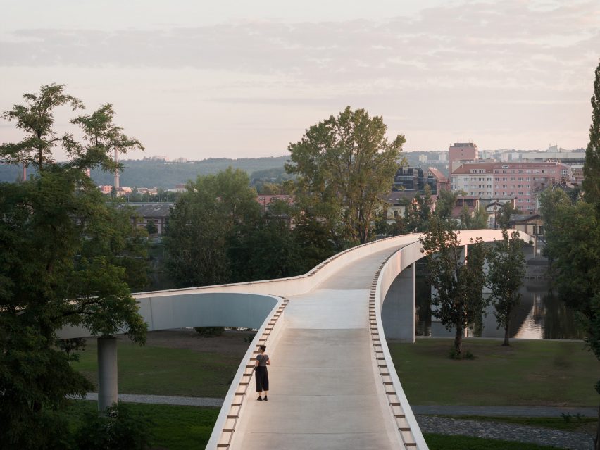Štvanice Footbridge in Prague by Petre Tej, Marek Blank and Jan Mourek