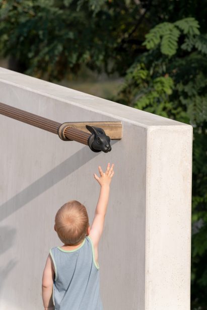 Child on Štvanice Footbridge in Prague
