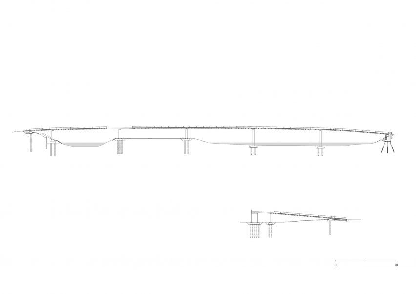 Section of Štvanice Footbridge in Prague by Petre Tej, Marek Blank and Jan Mourek