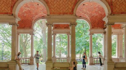 Summer Studio in Classical Architecture students studying the Tennis House in Prospect Park, Brooklyn