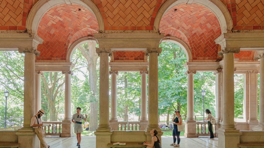 Summer Studio in Classical Architecture students studying the Tennis House in Prospect Park, Brooklyn
