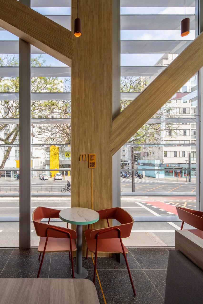 Interior seating at the McDonald's in Sao Paulo by Superliamo