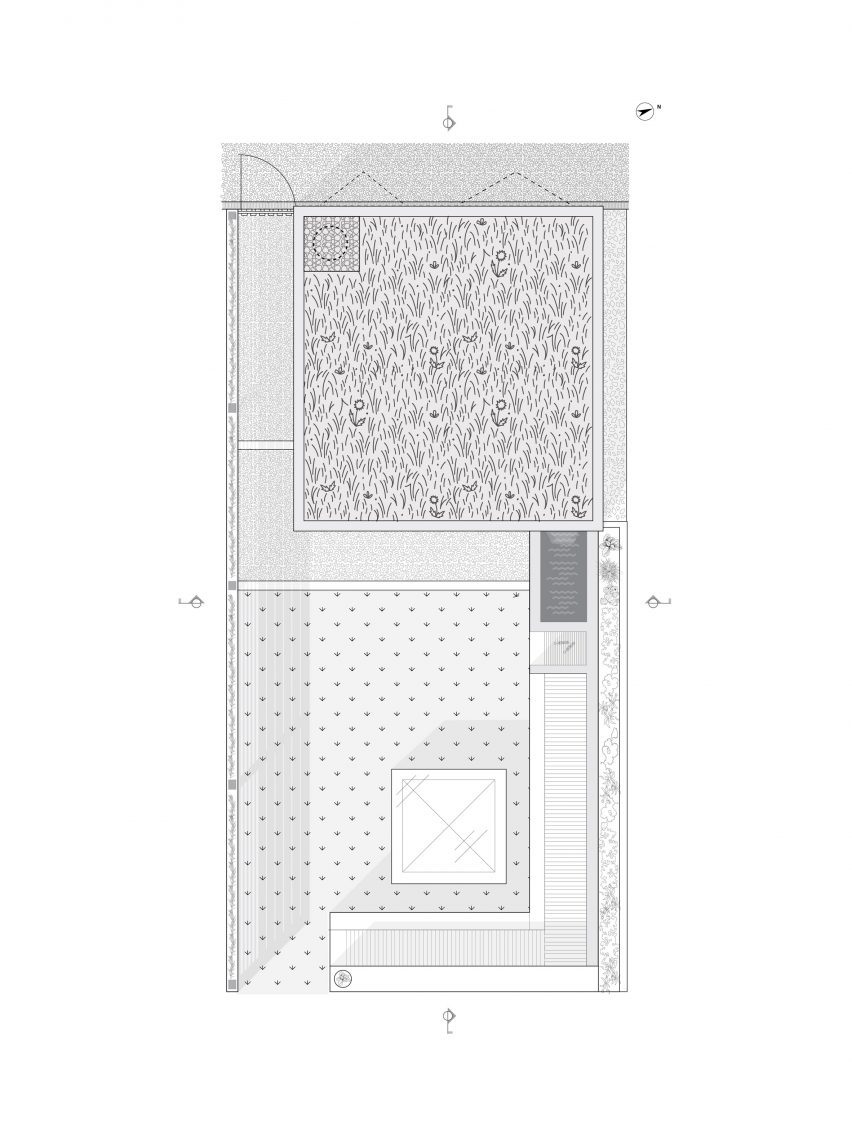 Roof plan of The Garden Retreat by The Environmental Design Studio