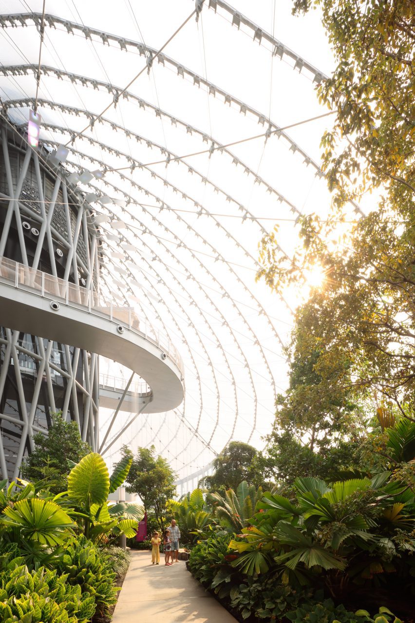 Sunlight shining through the translucent walls of a greenhouse