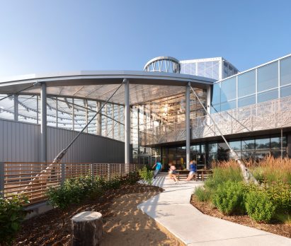 The entrance to a greenhouse in Winnipeg
