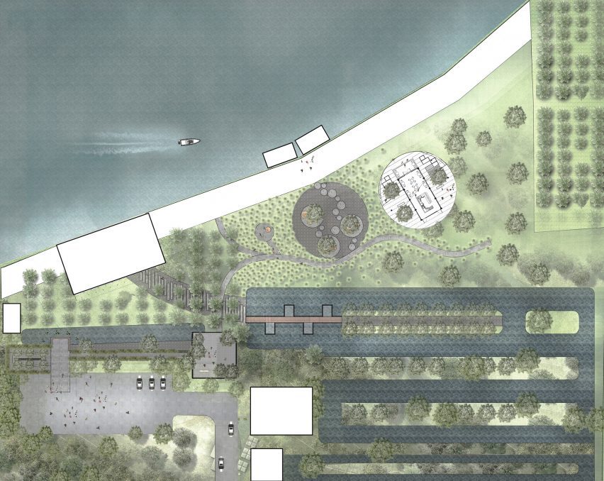 Site plan of Pomelo Amphawa Cafe by Looklen Architects