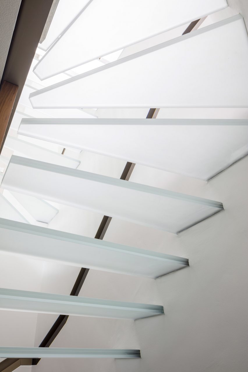 Frosted glass stairs