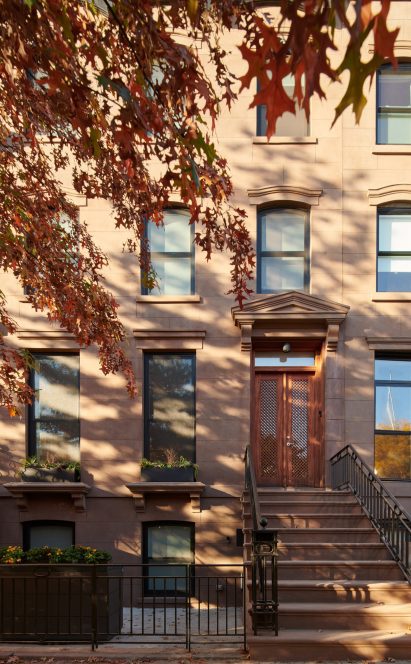Historic townhouse facade in Clinton Hill, Brooklyn