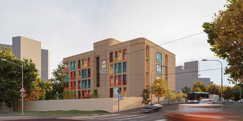 Ronald McDonald House with colourful window frames by ZikZak Architects